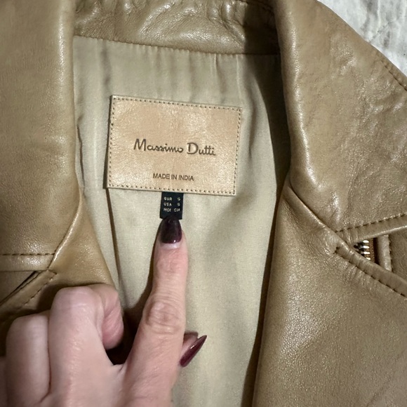 Massimo dutti camel colored leather jacket - Picture 2 of 3
